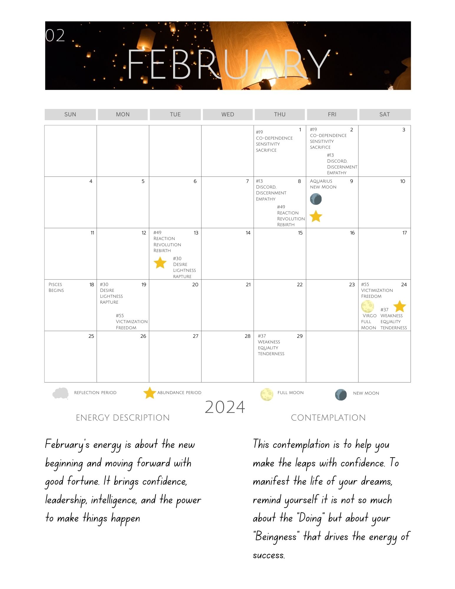 Inner Beauty Healing's February 2024 Calendar